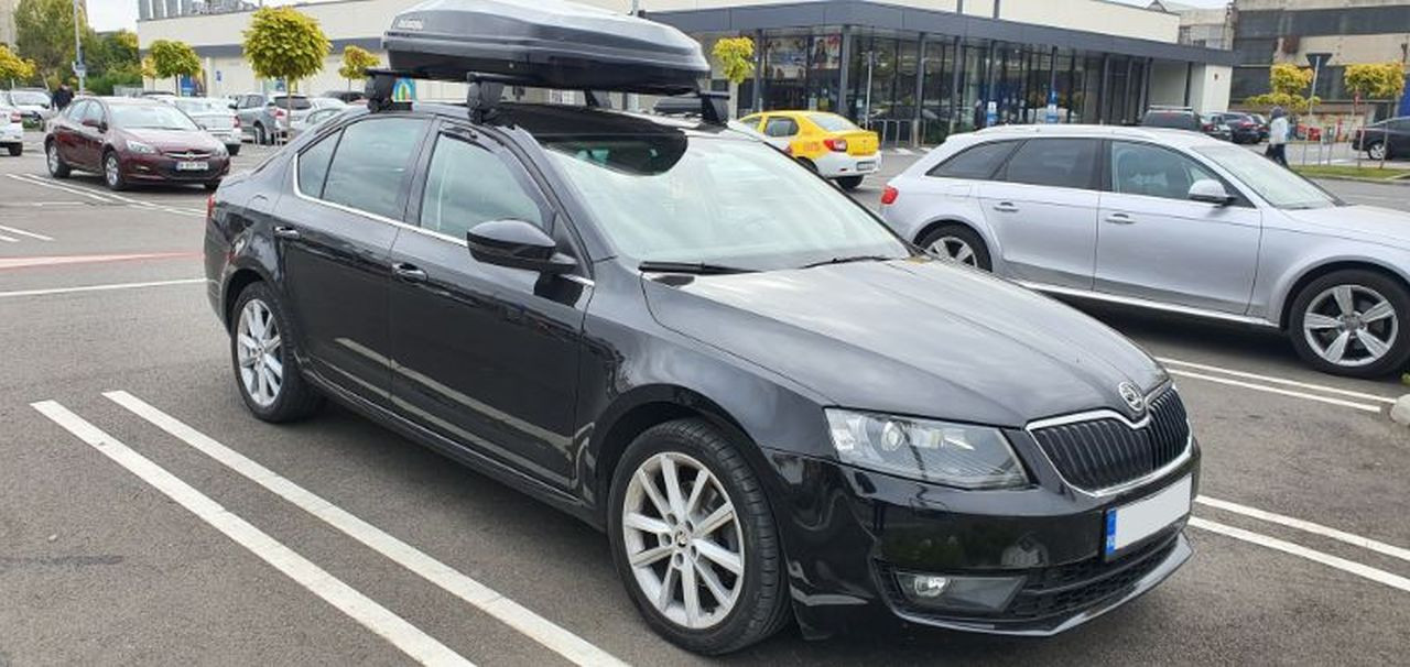 Skoda Octavia bare transversale Menabo Delta si cutie portbagaj Menabo Diamond