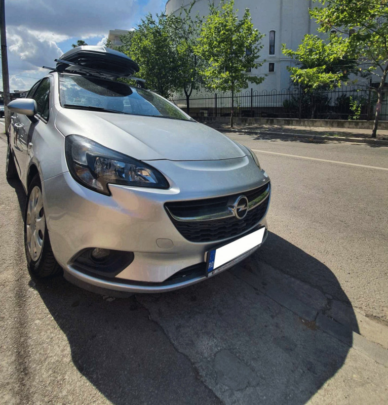 Opel Corsa bare transversale Menabo Omega si cutie portbagaj Menabo Marathon