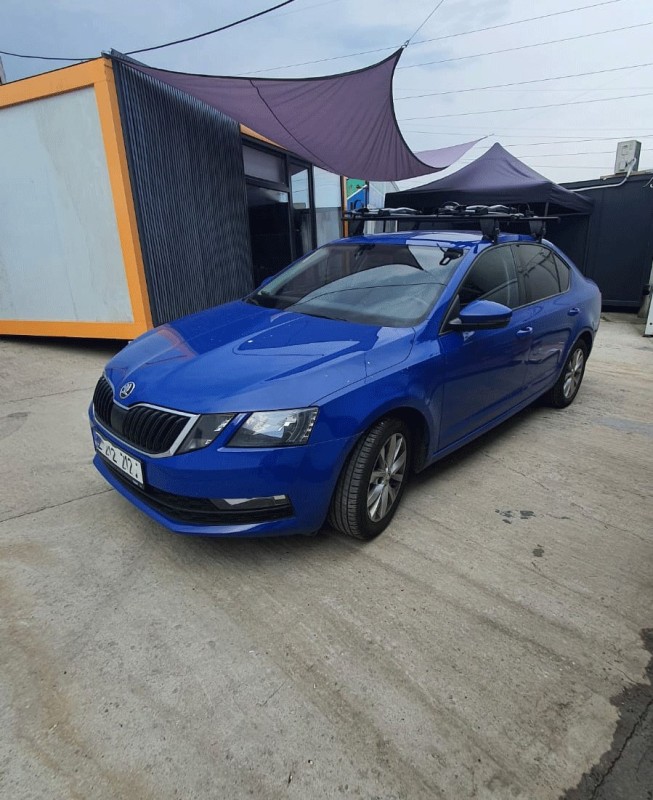 Skoda Octavia bare transversale Menabo Delta Black si suport bicicleta Thule FreeRide 532