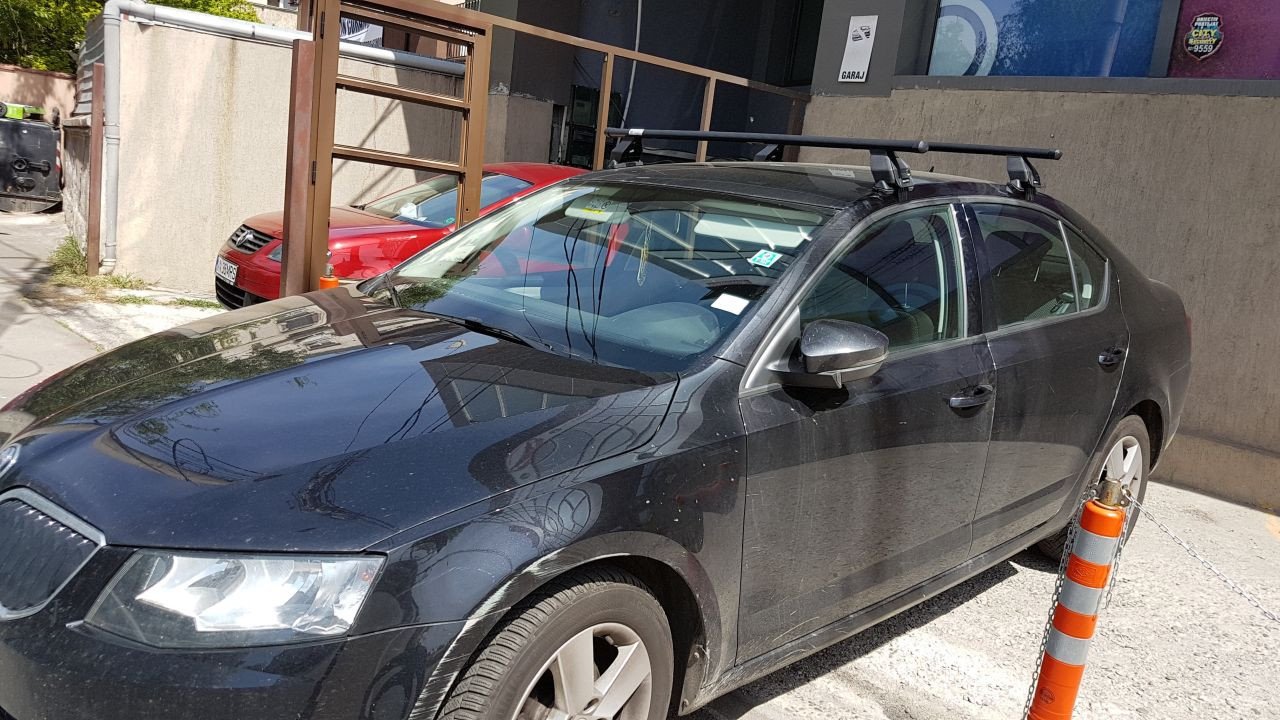 Skoda Octavia with Menabo Tema steel roof bars