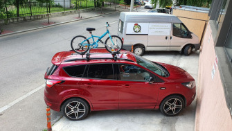 Ford Kuga bare transversale Menabo Jackson si suport bicicleta Thule FreeRide 532