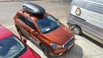 Suzuki SX4 bare transversale Menabo Tiger si cutie portbagaj Menabo Marathon