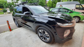 Hyundai Santa Fe bare  transversale Menabo Lince si suport bicicleta Thule ProRide 598