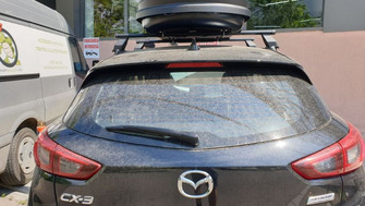 Mazda CX3 bare transversale Menabo Tema si cutie portbagaj Menabo Mania