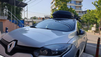 Renault Megane III Grandtour cu bare Menabo Sherman, cutie Diamond si Thule FreeRide 532