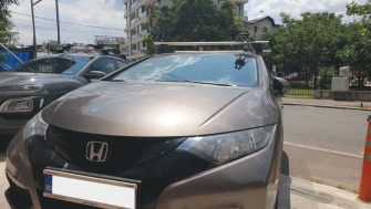 Honda Civic bare transversale Menabo Delta si suport bicicleta Thule FreeRide
