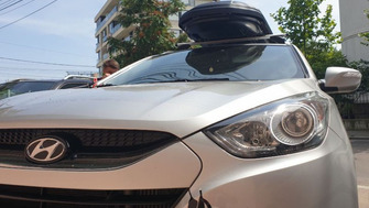 Hyundai Tucson bare transversale K39 King si cutie portbagaj Menabo Marathon