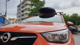 Opel CrossLand bare transversale Menabo Tema si cutie portbagaj Menabo Marathon