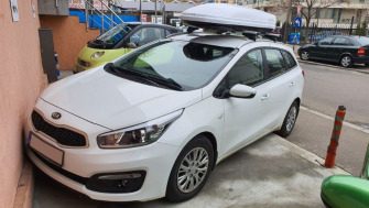 Kia Ceed bare transversale Menabo Tiger si cutie portbagaj Menabo Mania