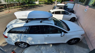 Ford Mondeo bare transversale Menabo Tiger si cutie portbagaj Menabo Mania