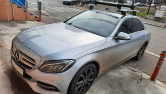 Mercedes C bare transversale Menabo Delta si suport schi si snowboard Menabo Yelo 6