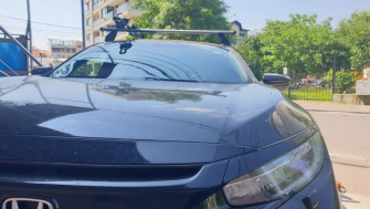 Honda Civic X bare transversale Menabo Tema si suport bicicleta Thule FreeRide 532