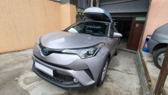 Toyota C-HR bare transversale Menabo Tema otel si cutie portbagaj Fabbri Nova