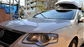 Volkswagen Passat bare transversale Menabo Sherman si cutie portbagaj Menabo Mania