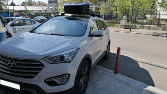 Hyundai Santa Fe bare transversale Menabo Lince si cutie portbagaj Fabbri