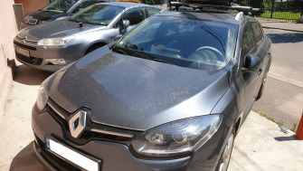 Renault Megane bare transversale Menabo Brio si cutie portbagaj Menabo Mania