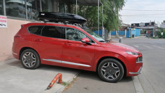 Hyundai Tucson bare transversale Menabo Lince Silver XL  si cutie portbagaj Fabbri SuperNova