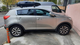 Kia Sportage bare transversale Menabo Tiger si cutie portbagaj Menabo Diamond