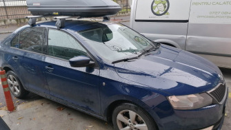 Skoda Rapid bare transversale K39 si cutie portbagaj Menabo Marathon