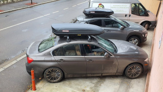 BMW Seria 5 bare transversale Menato Tema si cutie portbagaj Menabo Marathon