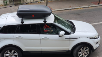 Range Rover Evoque bare transversale K39 si cutie portbagaj Carbon Look