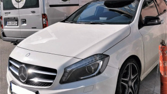 Mercedes A Class bare transversale Menabo Tema si cutie portbagaj Menabo Mania