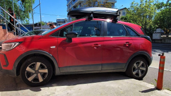 Opel CrossLand bare transversale Menabo Delta si cutie portbagaj Menabo Marathon