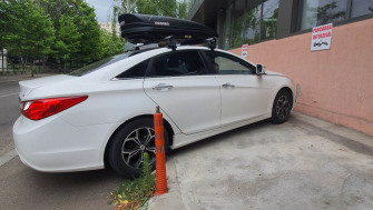 Hyundai Sonata bare transversale Menabo Tema si cutie portbagaj Menabo Marathon