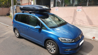 Volkswagen Touran bare transversale Menabo Sherman si cutie portbagaj Menabo Mania