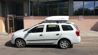 Dacia Logan MCV bare transversale Menabo Raven si cutie portbagaj Menabo Mania