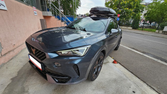 Cupra bare transversale Menabo Leopard si cutie portbagaj Menabo Diamond