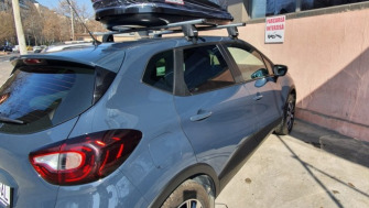 Renault Captur bare transversale Menabo Delta si cutie portbagaj Menabo Mania