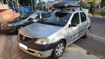 Dacia Logan bare transversale Menabo Tema si cutie portbagaj Menabo Marathon