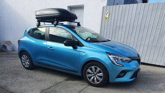 Renault Clio bare transversale Menabo Tema si cutie portbagaj Menabo Marathon
