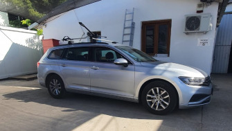 Volkswagen Passat bare portbagaj Menabo Leopard Silver XL si suport de bicicleta Thule ProRide 598