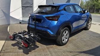 Nissan Juke suport bicicleta cu prindere pe carlig Thule VeloCompact pentru 3 biciclete