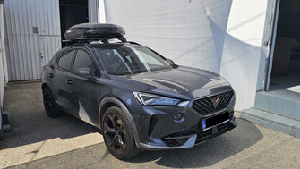 Cupra Formentor bare portbagaj Menabo Leopard Silver si cutie portbagaj Menabo Diamond 450 Black