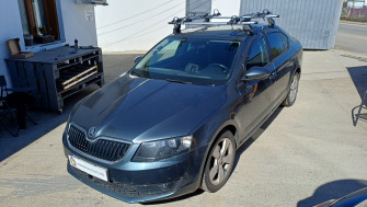Skoda Octavia III bare transversale Menabo Tema Aluminiu cu suport bicicleta Thule Freeride 532