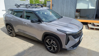 GEELY CITYRAY bare transversale Menabo Sonic si suport bicicleta Thule Freeride