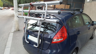 Ford Fiesta with a Menabo Steel Bike 3 rear bike rack