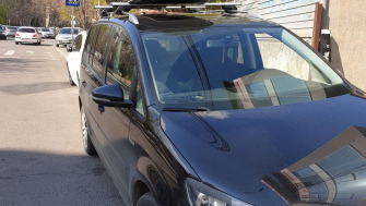 Volkswagen Touran bare transversale Menabo Sherman XL si cutie portbagaj Menabo Mania