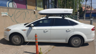 Ford Mondeo bare transversale Menabo Tema si cutie portbagaj Menabo Mania