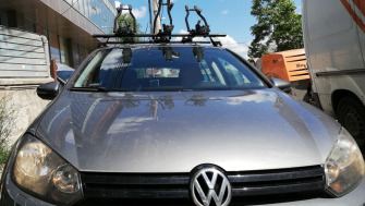 Volkswagen Golf bare transversale Menabo Tema Otel si suport bicicleta Sagitar