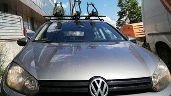 Volkswagen Golf bare transversale Menabo Tema Otel si suport bicicleta Sagitar