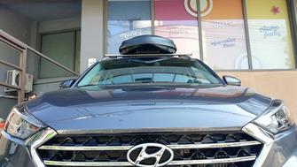 Hyundai Tucson bare transversale Menabo Lince Silver si cutie portbagaj Menabo Mania