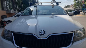 Skoda Fabia bare transversale Menabo Delta Aluminiu si suport bicicleta Thule FreeRide