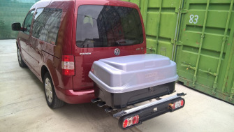 Volkswagen Caddy cutie portbagaj Menabo Boxxy si suport bicicleta Menabo Race