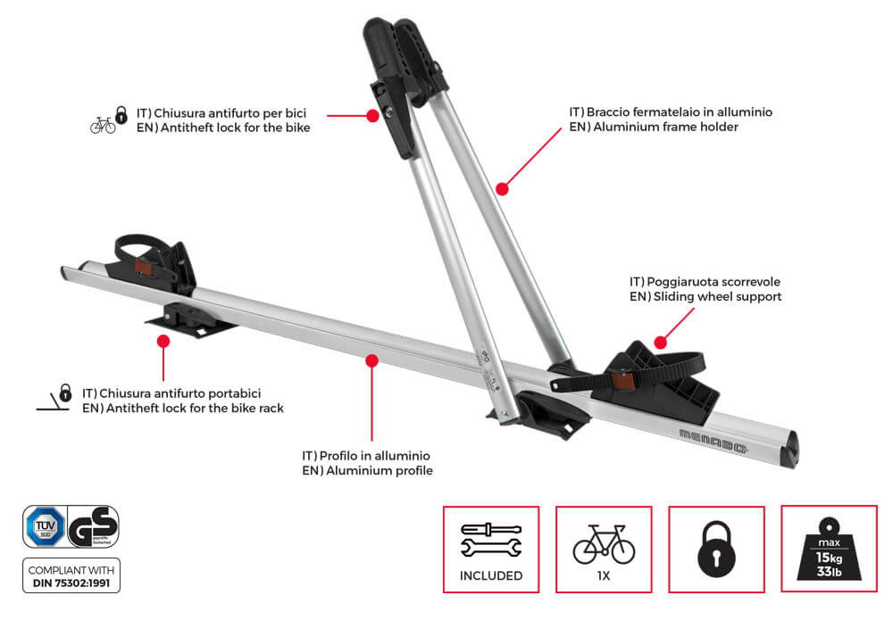 Suport bicicleta Menabo Juza Suport biciclete pe bare transversale