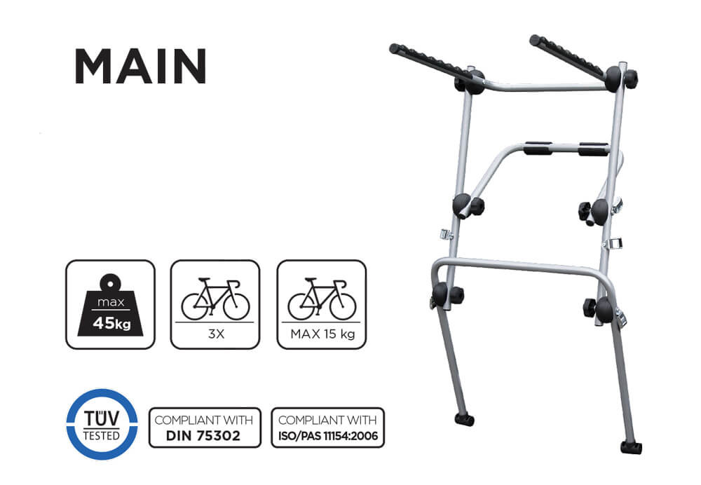 Suport bicicleta pe haion sau portbagaj Menabo Main Suport bicicleta cu prindere pe haion sau portbagaj