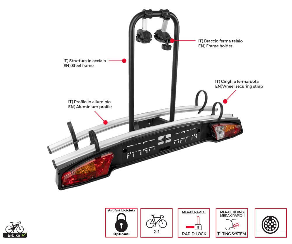 Suport bicicleta pe carlig Menabo Merak